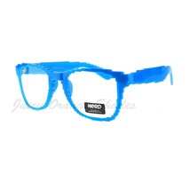 Pixelated Clear Lens Glasses Pixel Digital Fashion Eyeglasses - £14.76 GBP+