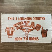 Vintage Longhorns Hook&#39;Em 23”x40” Stadium Rug Mat Tapestry Banner Décor - £27.05 GBP