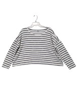 Jack by BB Dakota Women&#39;s L Oversized Cropped Navy Striped Terrycloth Sh... - $29.88 CAD