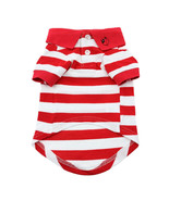 Striped Flame Scarlet Red and White 100% Cotton Polo Shirt -Sizes XS-3XL  - €17,15 EUR