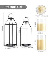 Black Metal Decorative Lantern Set Indoor Outdoor LED Candle Decor - $41.92
