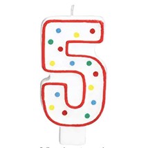 Candle Jumbo #5 Molded Number Happy Birthday Party Cake Topper New - £3.88 GBP