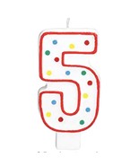 Candle Jumbo #5 Molded Number Happy Birthday Party Cake Topper New - $92.73 MXN