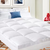 Dopedio Queen Extra Thick Mattress Topper, 5D Spiral Fiber Hotel, Queen, White - $87.99