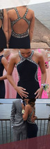 Elegant Backless Black Prom Dresses Long with Beaded - £143.84 GBP