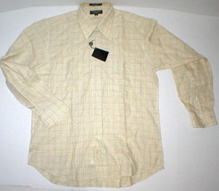 New Mens L NWT Guy Laroche Homme France Designer Shirt Yellow Brown Line... - £133.31 GBP