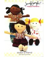 Jennifer Jangles Happy Patterns Make a Friend Soft Doll w/ Dress Sewing ... - £8.40 GBP