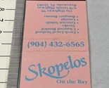 Matchbook Cover  Skopelos On The Bay Restaurant  Pensacola, FL   gmg  Un... - $12.38