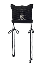 MLB Korea Summer Ribbon Meow Cat Beanie Hat NY Yankness Casual Lifestyle... - $64.95