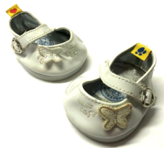 Build A Bear White Patent With Butterfly Mary Janes Shoes - £6.21 GBP
