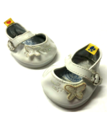 Build A Bear White Patent With Butterfly Mary Janes Shoes - $145.28 MXN
