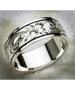.925 Sterling Silver Hand Engraved Band Sz 8 1/2 - $62.43 CAD