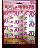 Hanging Decoration Strings Pink Glitz 70 Party Supplies Foil Curtains - $16.20 CAD