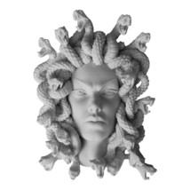 Gothic Medusa Head Wall Plaque with Snakes Small Cast Alabaster Sculptur... - £26.24 GBP