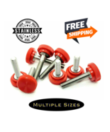M5 x .8mm Knurled Thumb Screw Bolts with Red Round Clamping Knob Stainle... - $24.30 CAD+