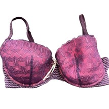 Elle MacPherson 36DD Contour Lace Underwire Bra Pink/Purple Lace - £21.17 GBP
