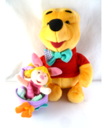 Disney Winnie the Pooh &amp; Piglet with EASTER Basket Plush 11&quot; mattel 1998... - $15.18 CAD