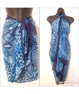Beautiful animal print long short pareo sarong swimsuit cover-up wrap 16... - $698.02 MXN