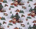 Cotton Christmas Dogs Puppies Winter Trees Gifts Fabric Print by Yard D5... - $9.95