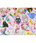 Sphynx Cat Stickers Pack, 50 PCS a pack, Waterproof, Reusable, Very Cute!! - $7.00