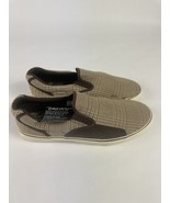 Draven Men&#39;s Plaid Brown Skate Slip On Canvas Shoes Vegan Sneakers Size 8.5 - £23.56 GBP