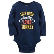 Boys Bodysuit Thanksgiving Carters Baby This Dude Loves Turkey-size NB - £9.77 GBP