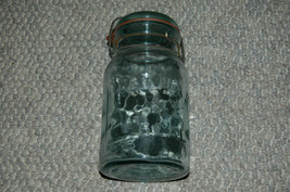 Antique Atlas EZ Seal Aqua Blue Quart Jar Wire Closure Glass Lid &amp; Ring - £19.63 GBP