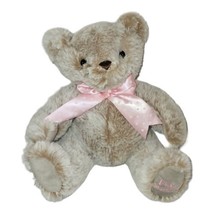 FAO Schwarz Teddy Bear Plush Pink Polka Dot Bow Stuffed Animal 2021 10&quot; - £7.54 GBP