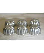 Jello Aluminum Individual Fluted Molds Baking Tin 3” Vintage Set of 6 - $16.82