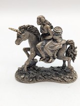 Vintage Pewter Myth &amp; Magic The Unicorn Rider 3077 Figurine by A.G.Slocombe - £29.79 GBP