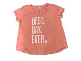 Disney T-Shirt Womens 1X Pink &quot;Best Day Ever&quot; Disneyland Top Short Sleeve Tags - $22.65