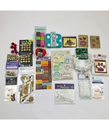 Assortment of Crafting Items Wreath Jingle Bells Ribbon Stencils Sticker... - $241.08 MXN