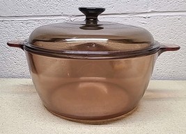 Corning Vision Cookware Amber 5 Qt 4.5L Dutch Oven Stock Pot Pyrex Lid U... - $62.89