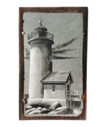 Vtg.  Annisquam Harbor Lighthouse in Gloucester, Mass Painted Slate on O... - $50.00