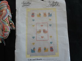 Candamar CATS &amp; HEARTS 18-Count BABY ACRYLIC AFGHAN Kit #50461 - 29&quot; x 45&quot;  - £12.76 GBP