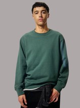 UNIQLO Sweatshirt Cotton Green Crewneck Med Weight Pullover Size Med - $555.02 MXN