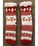 Women Christmas Thick Knit Sherpa Fleece Lined Thermal Fuzzy Slipper Soc... - €6,46 EUR