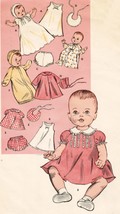 Vtg 20&quot; Infant Baby Doll Wardrobe Clothes Coat Bunting Kimono Dress Sew Pattern - £11.79 GBP