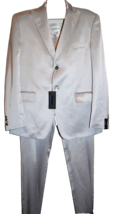 Messori Men&#39;s Light Gray Satin Dress Suit Blazer Pants Italy Size US 46 EU 56 - £342.71 GBP