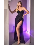 Glitter Gown: Cowl Neck, Sensual Bodice, Mermaid Silhouette, Leg Slit, R... - £133.70 GBP