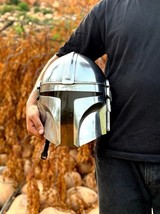 Mandalorian Helmet | Star War Helmet Replica | Movie Props | Steel Helmet With - £82.90 GBP