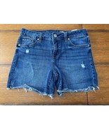 Seven7 Weekend Shorts Womens Size 4 Mid Rise Blue Jean Denim Fray Hem - $8.15