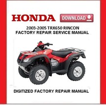 2004 HONDA TRX650 RINCON Factory Service Repair Manual  - $20.00