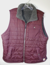 Carhartt Womens XL Quilted Puffer Jacket Vest Zip 2018 Fleece Lining Plum Gray - £19.37 GBP