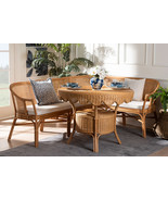 Caden 3-Piece Natural Rattan Dining Nook Set - $23,462.74 MXN