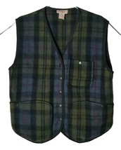 energie bi currants Men M Recycling Wool Plaid Vest Snap Button - $36.38