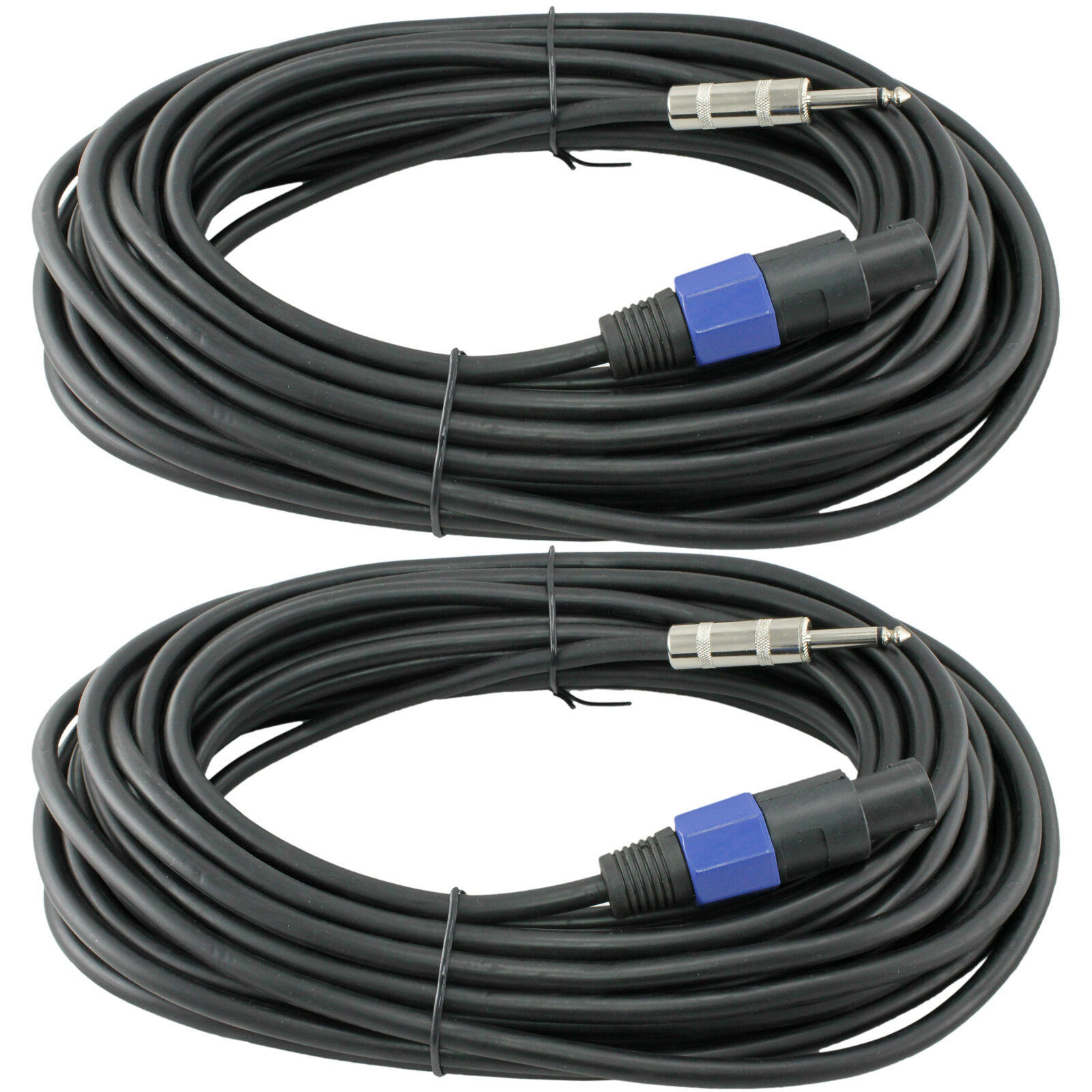 Primary image for Pair 2 Pack Lot Speakon To 1/4 Pa Speaker Cable Cord 14 Ga Gauge 50 Ft Foot Feet
