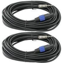 Pair 2 Pack Lot Speakon To 1/4 Pa Speaker Cable Cord 14 Ga Gauge 50 Ft Foot Feet - £39.08 GBP