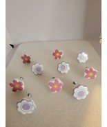 Set of 10 CERAMIC 5 Pink  5purple Pull knobs Dresser Drawer Cabinet Hard... - $51.45 CAD
