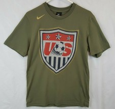 Nike US TEAM USA Soccer Football Big Logo Shield Mens Medium T Shirt Green - £31.67 GBP